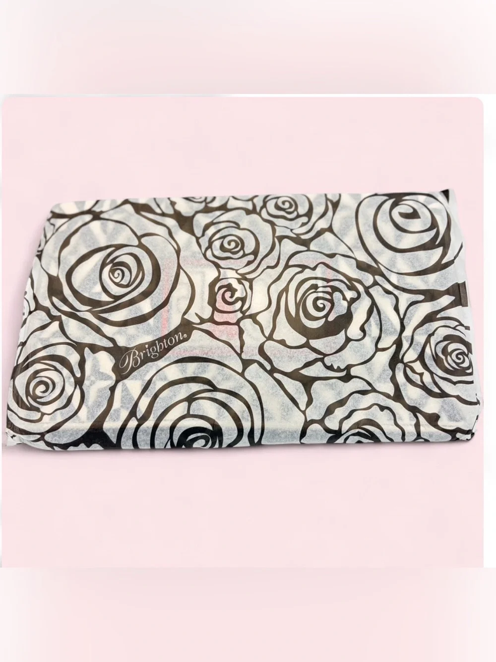 Brighton LOVE Canvas Zipper Pouch Cosmetic Bag Travel Black White Geometric NWOT